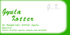 gyula kotter business card